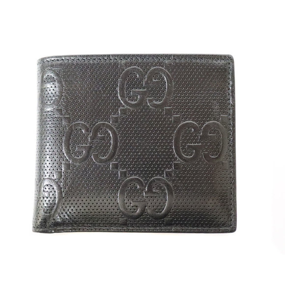 Gucci Business Black Bifold Leather Wallet GG - Picture 1 of 6